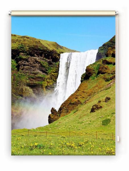 Rollo Seljalandsfoss, Rollo, Motivrollo, Rollo mit Druck, Fotorollo, bedrucktes Rollo, Fensterrollo,verdunkelndes Rollo, Sonnenschutz Rollo